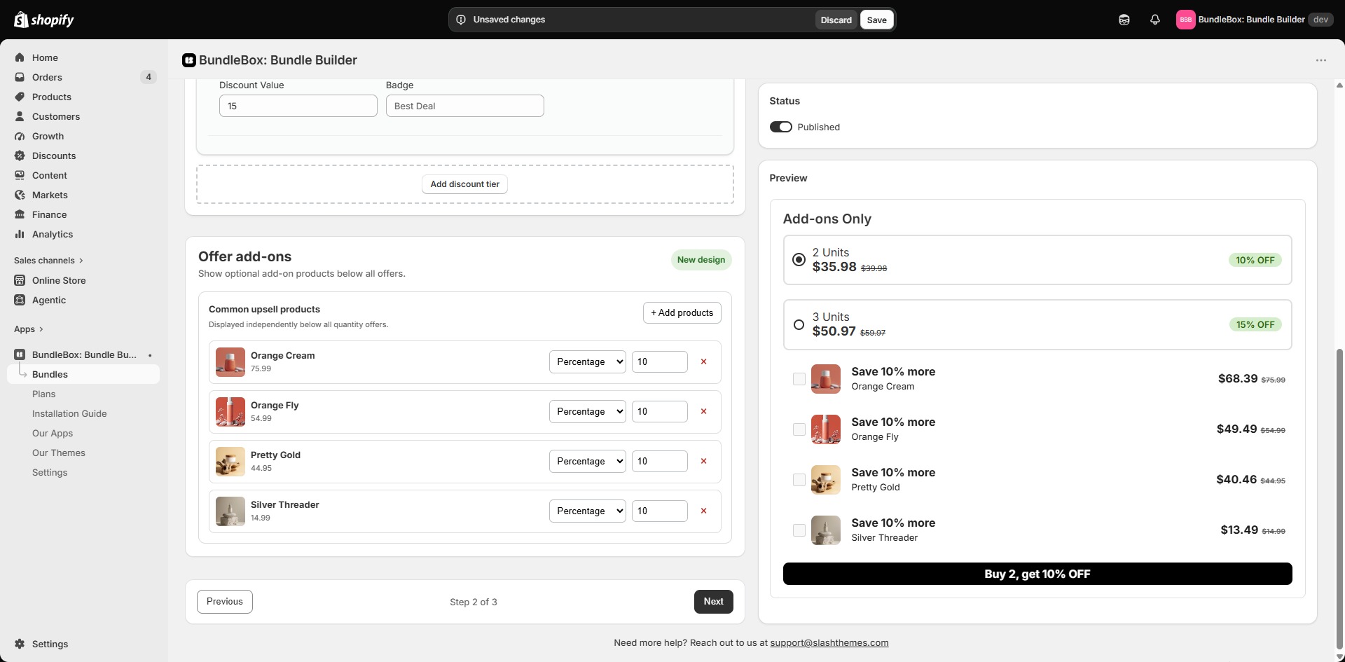 Fixed Price Bundle — Customize the builder