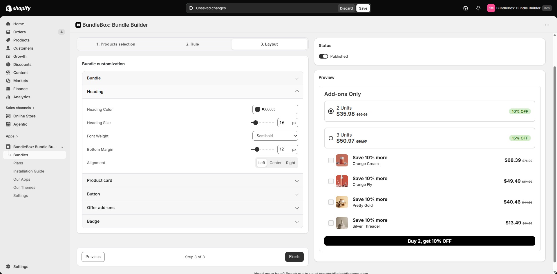 Fixed Price Bundle — Customize the builder