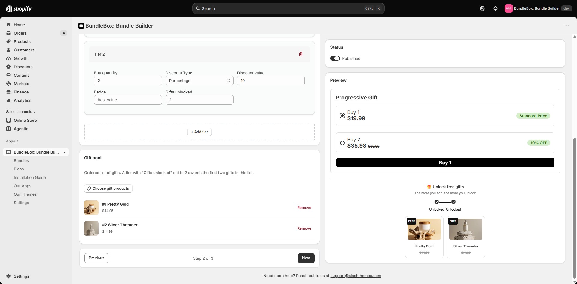 Fixed Price Bundle — Customize the builder